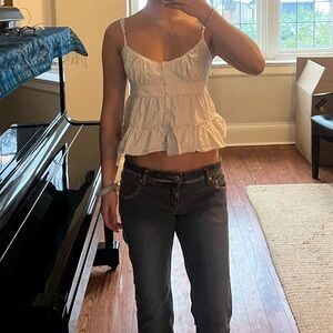 Brandy Girl crème babydoll tank